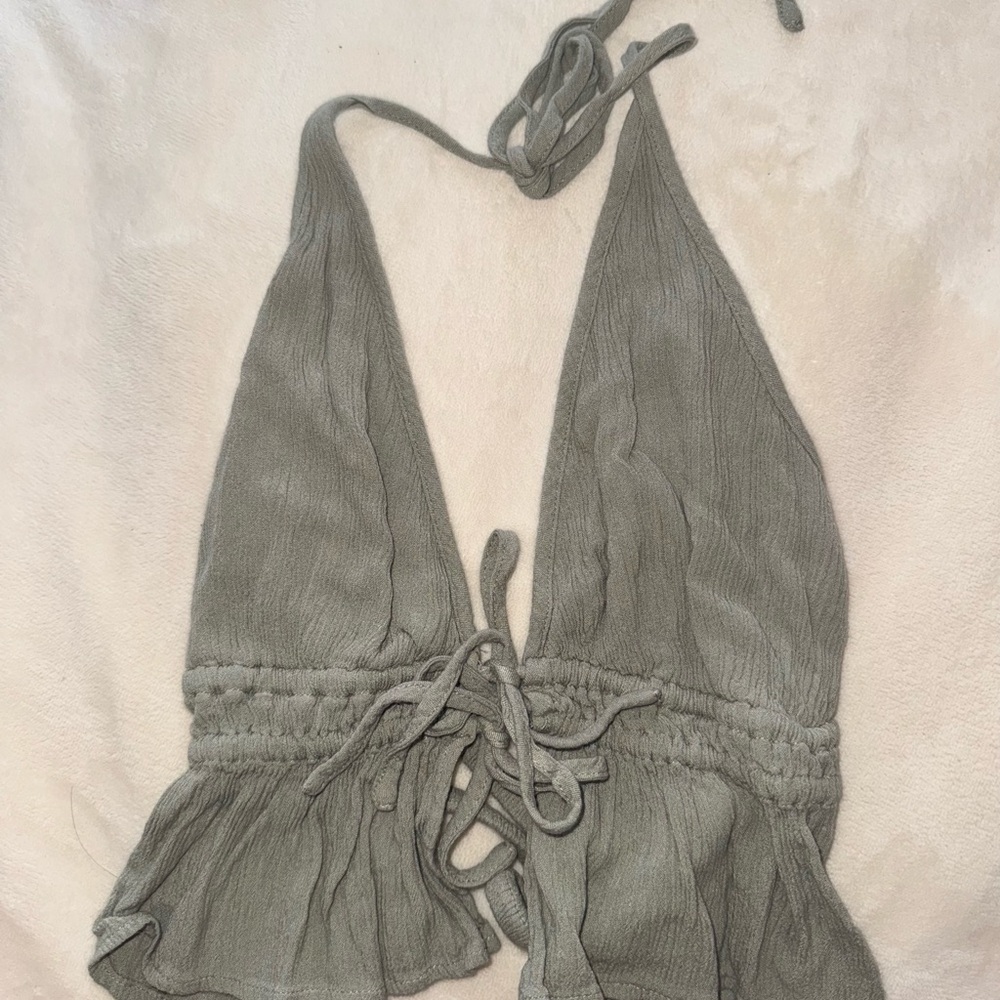 Sage green summer halter top
